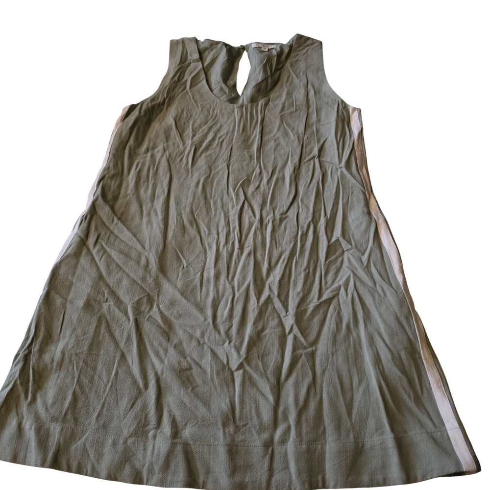 Wishlist Womens Sage Green Sleeveless Shift Dress Side Stripe Keyhole Back M